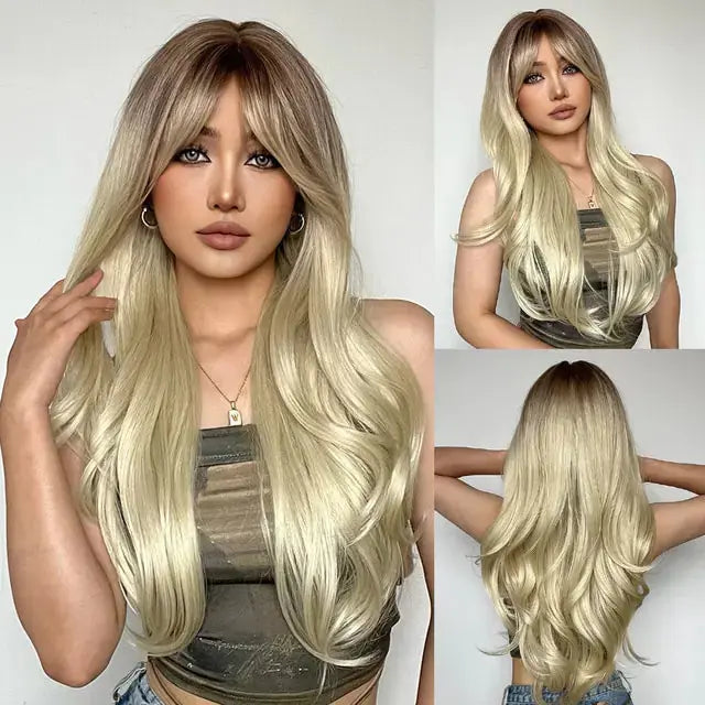 Synthetic Long Brown Wig GLR SHOPPING