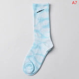 Women Tie-dye Middle Tube Socks