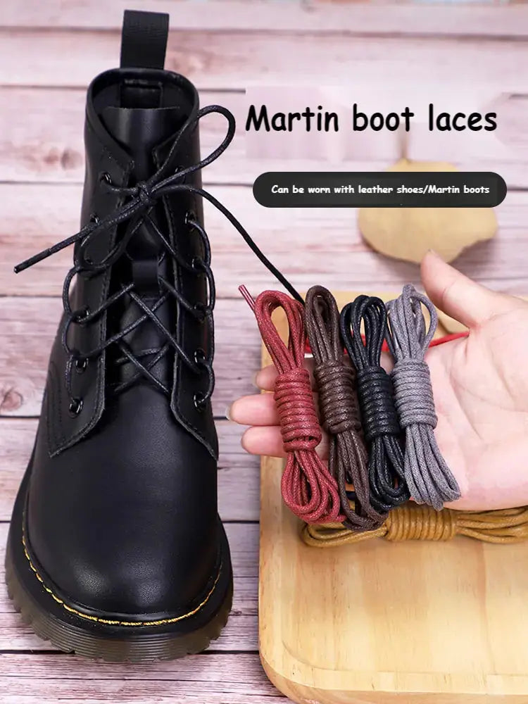 Cotton Waxed Round Shoelaces Set GLR SHOPPING