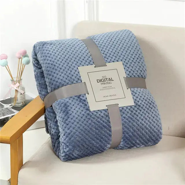 Fluffy Plaid Winter Bed Blankets GLR SHOPPING
