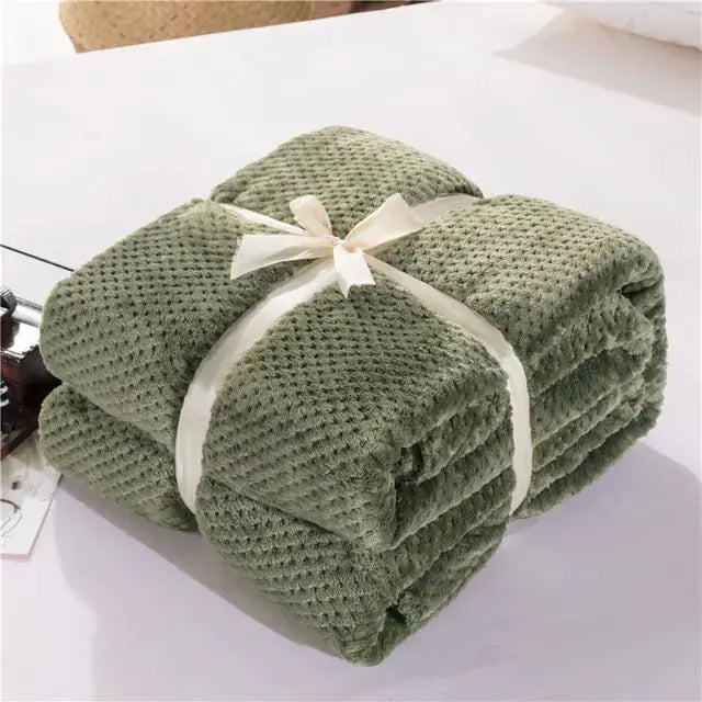 Fluffy Plaid Winter Bed Blankets GLR SHOPPING
