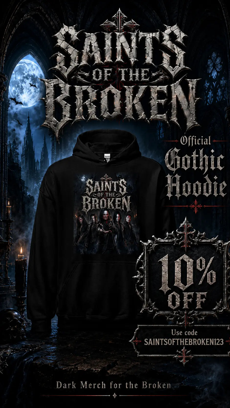 Saints of the Broken Official Unisex Hoodie — Dark Gothic Band Merch GLR SHOPPING