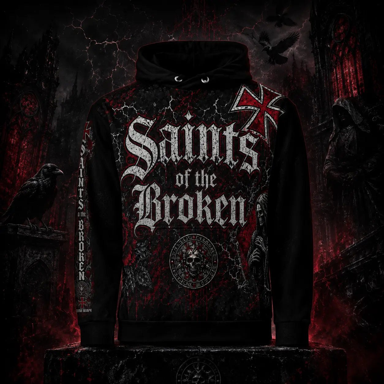 Saints of the Broken “Broken Family” Full Design Gothic Hoodie GLR SHOPPING