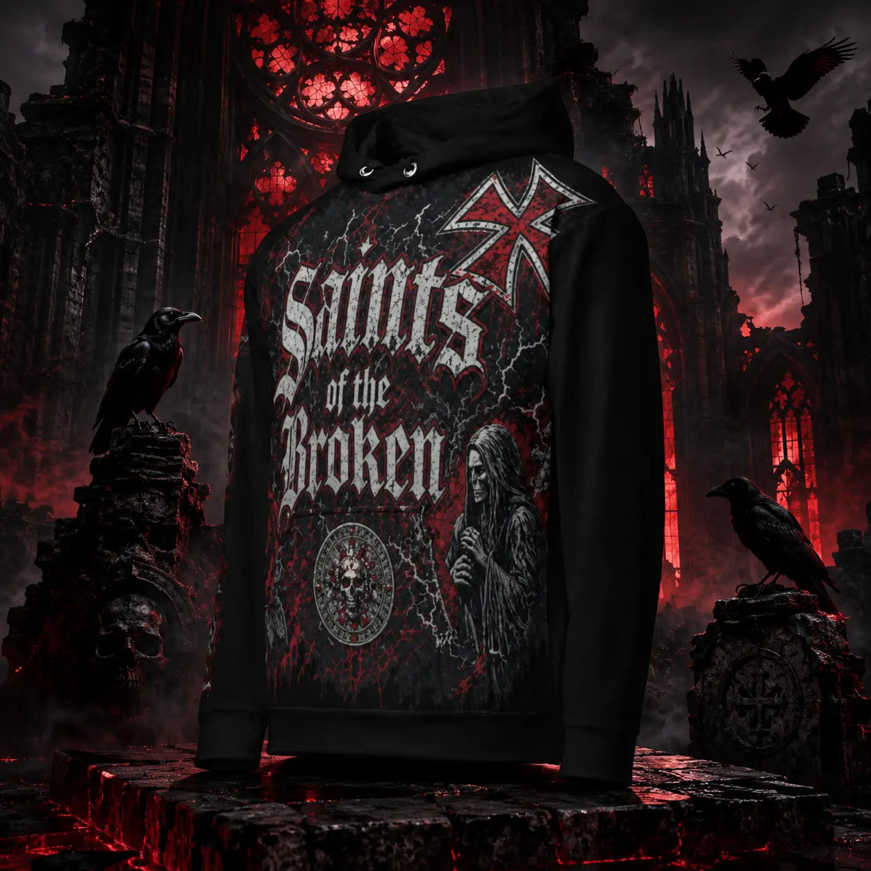 Saints of the Broken “Broken Family” Full Design Gothic Hoodie GLR SHOPPING