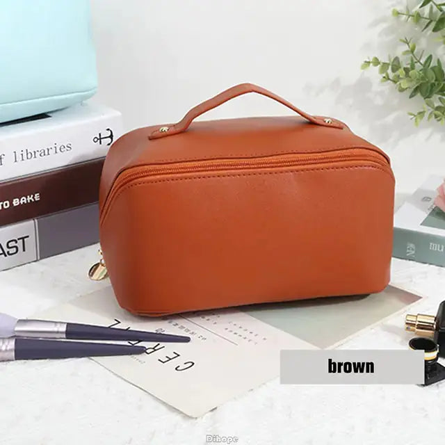 Large-Capacity Leather Cosmetic Bag - GLR SHOPPING