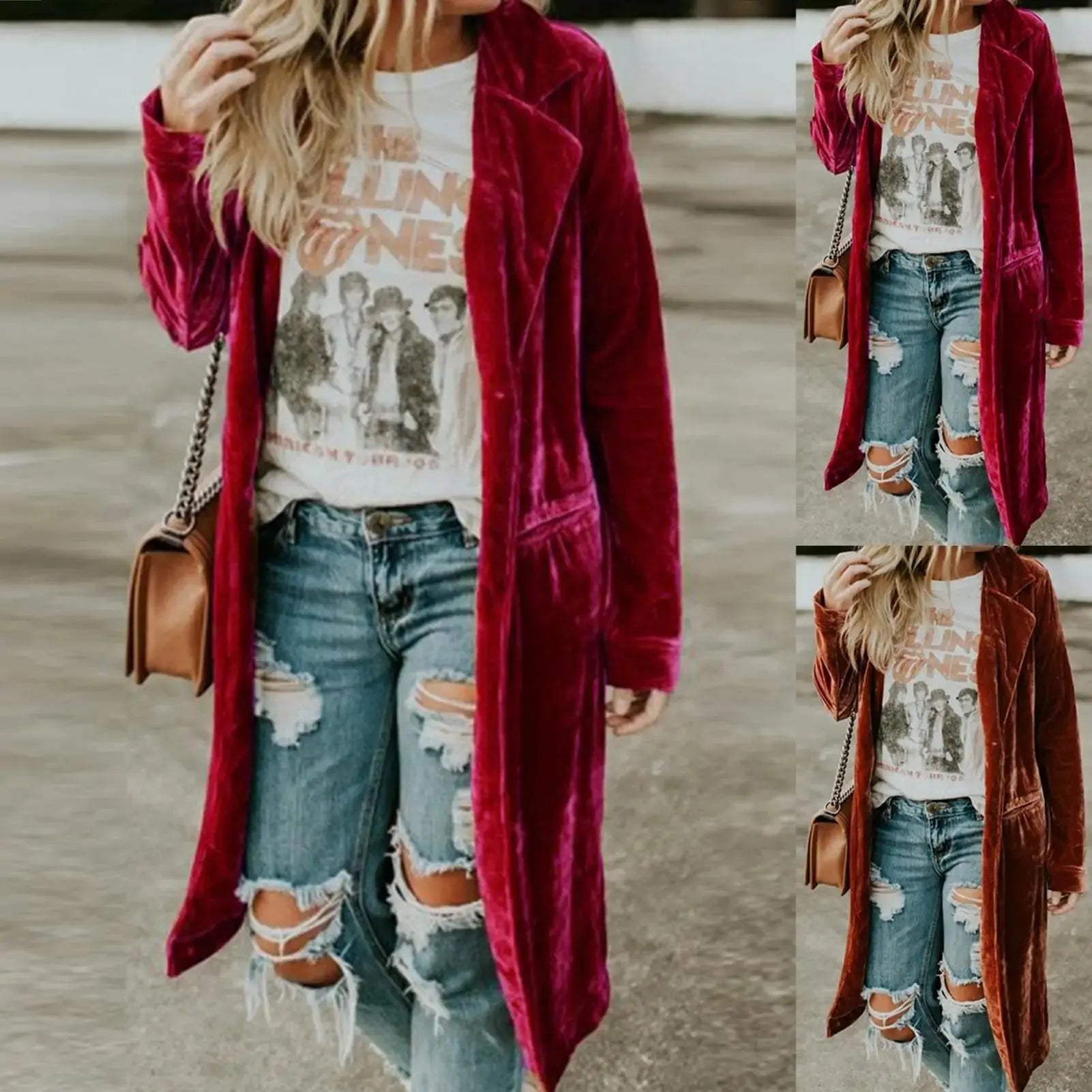 Velvet Pockets Midi Jacket GLR SHOPPING