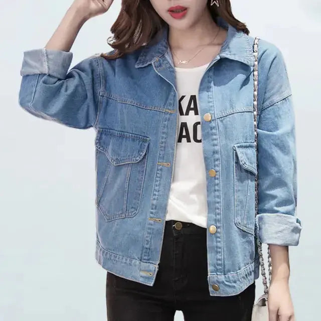 Women's Long Sleeve Denim Jacket GLR SHOPPING
