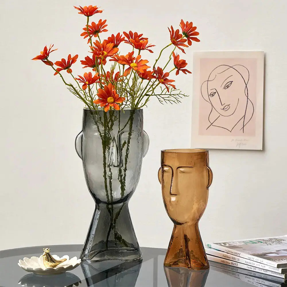 Abstract Human Face Glass Flower GLR SHOPPING