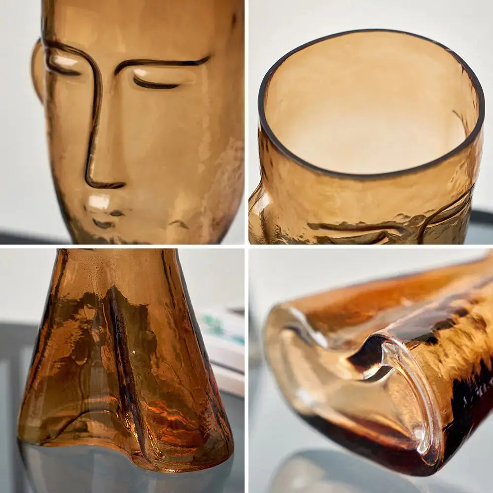 Abstract Human Face Glass Flower GLR SHOPPING