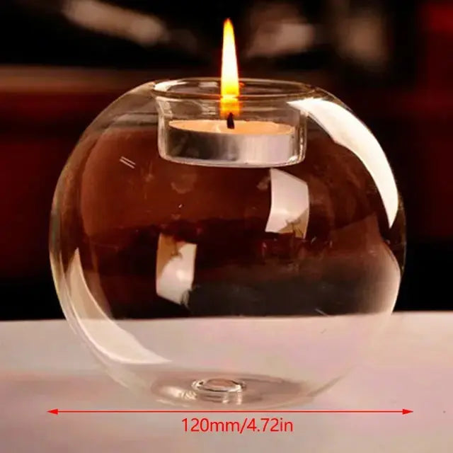 Transparent Glass Candle Holder GLR SHOPPING