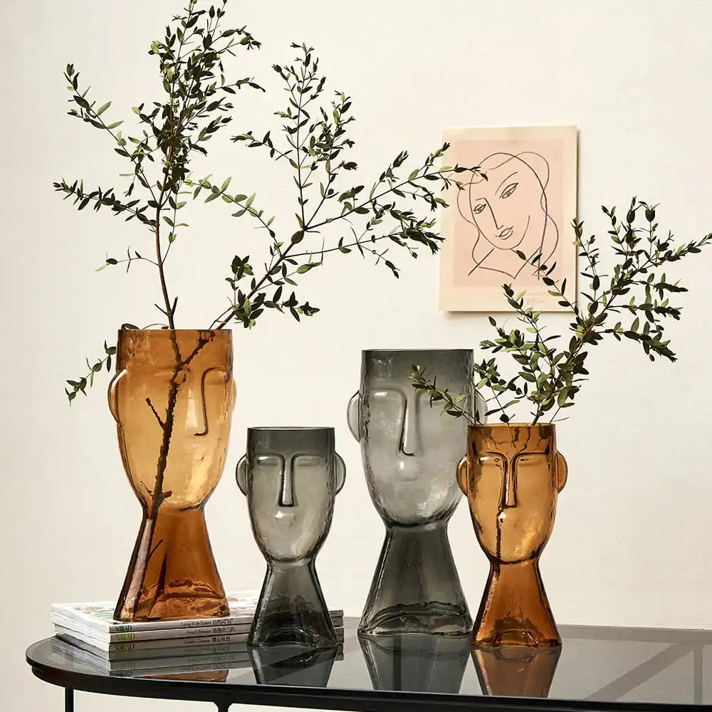 Abstract Human Face Glass Flower GLR SHOPPING