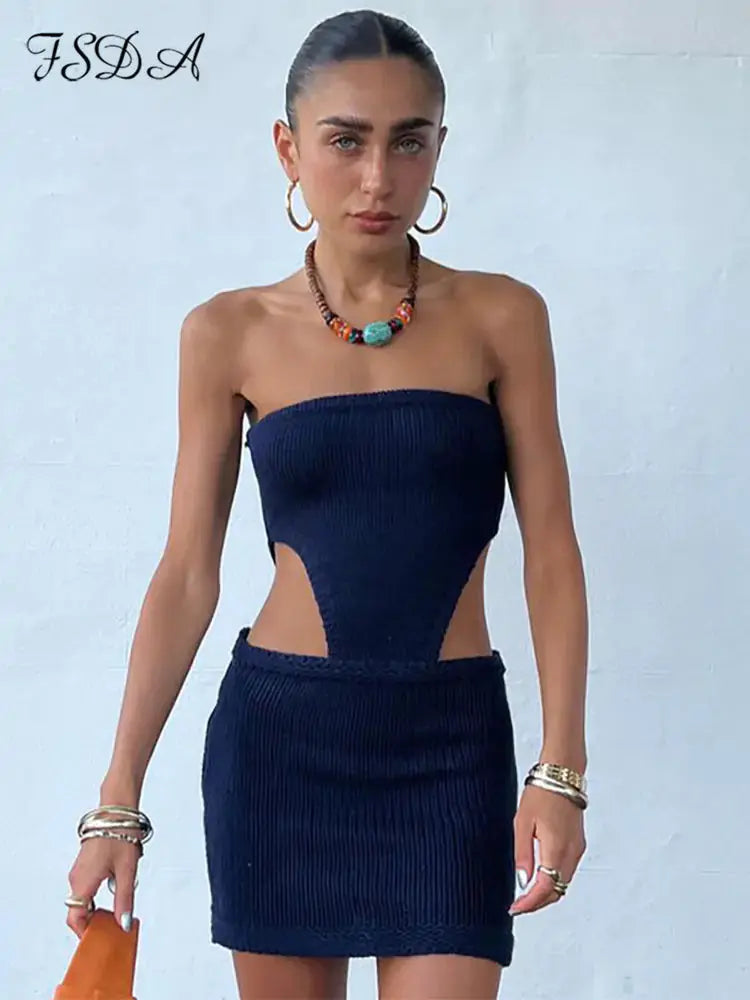 Strapless Knit Bodycon Dress GLR SHOPPING