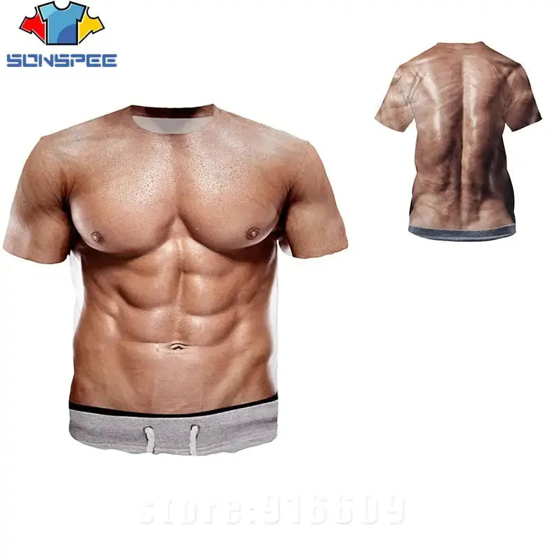 3D Printed Fake Muscle T-shirts GLR SHOPPING