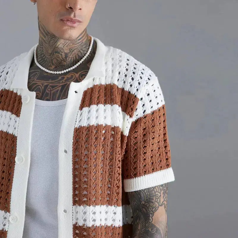 Patchwork Knit Shirt GLR SHOPPING