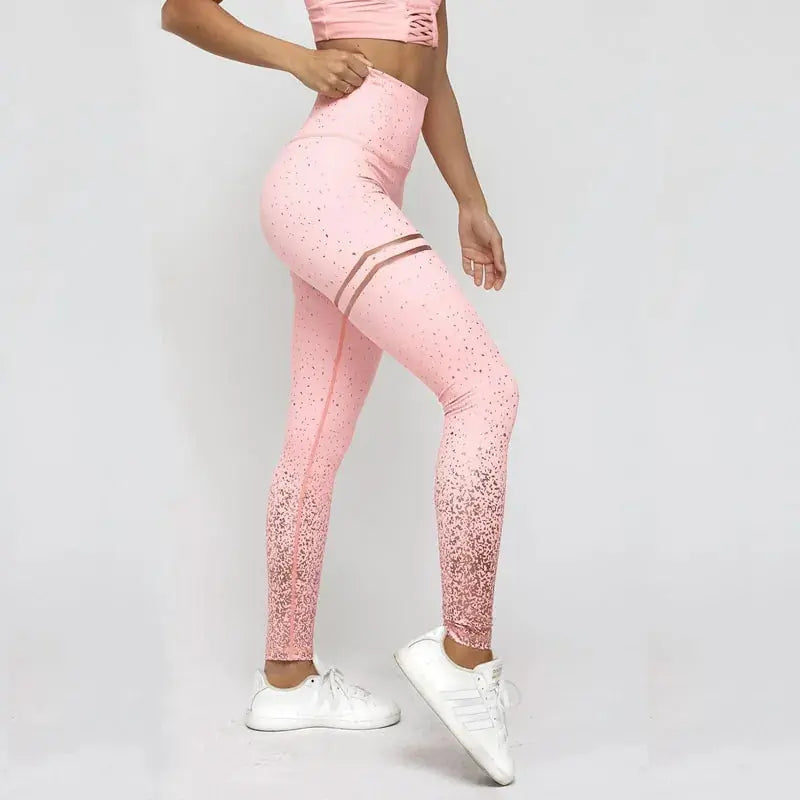 NORMOV New Hotsale Women Gold Print Leggings No Transparent Exercise Fitness Leggings Push Up Workout Female Pants GLR SHOPPING