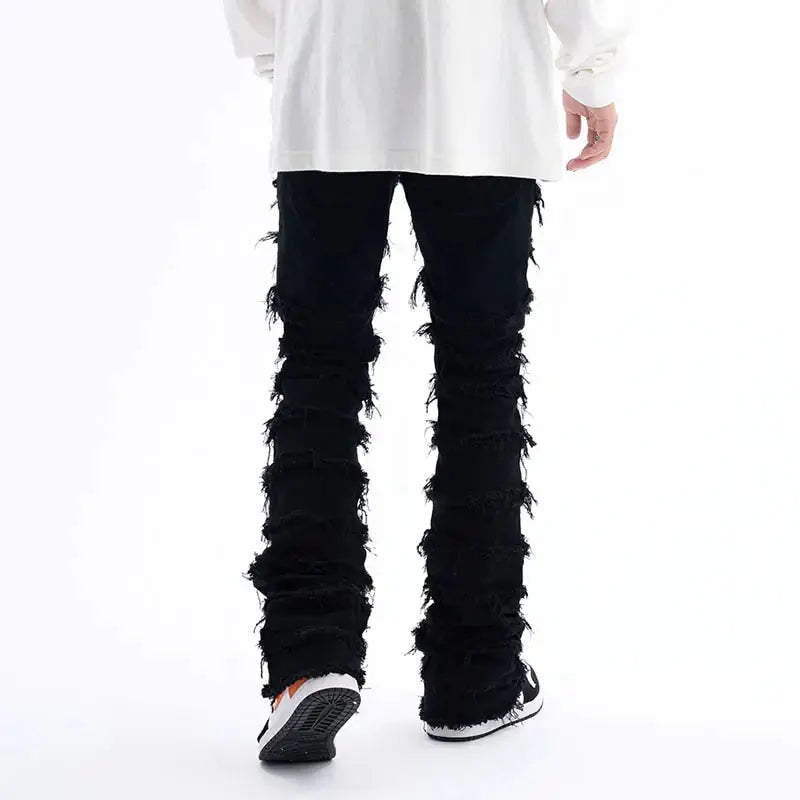 Harajuku Striped Tassel Jeans GLR SHOPPING