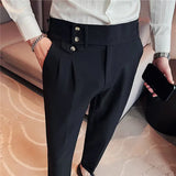 Men Spring Autumn High-Quality Business Suit Trousers