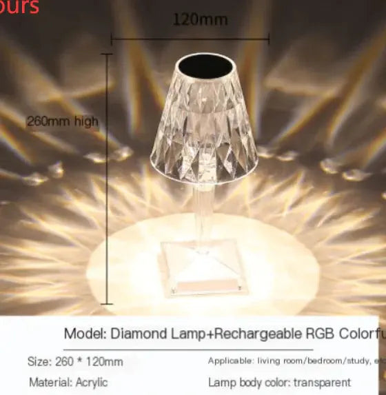 Diamond Table Lamp: USB Touch Sensor LED Night Light GLR SHOPPING