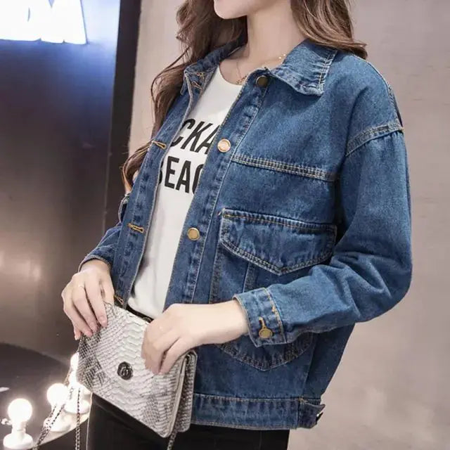 Women's Long Sleeve Denim Jacket GLR SHOPPING