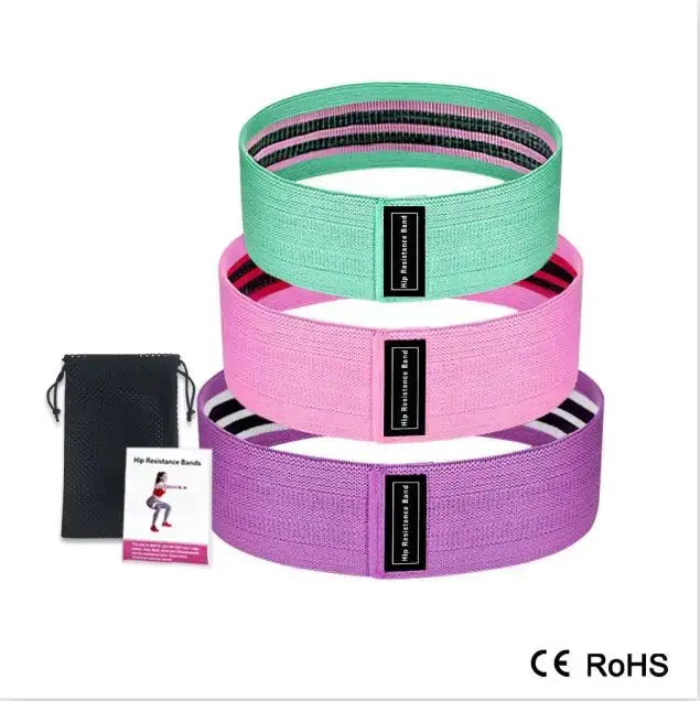 3 Piece Fitness Rubber Bands Resistance Bands GLR SHOPPING