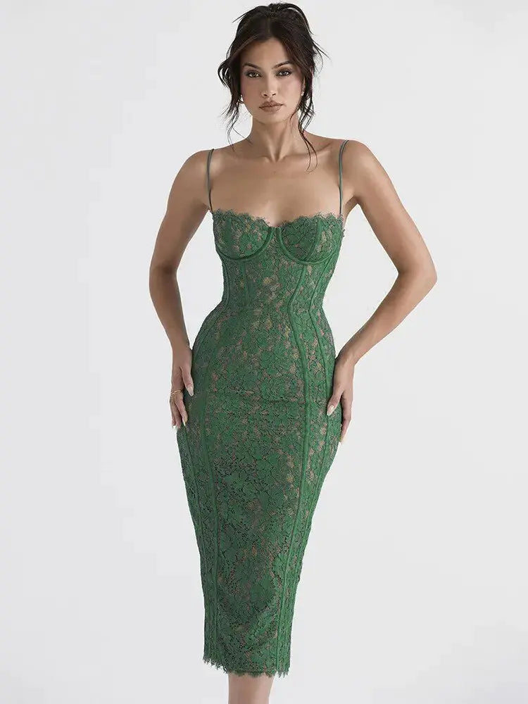 Elegant Backless Midi Dress GLR SHOPPING