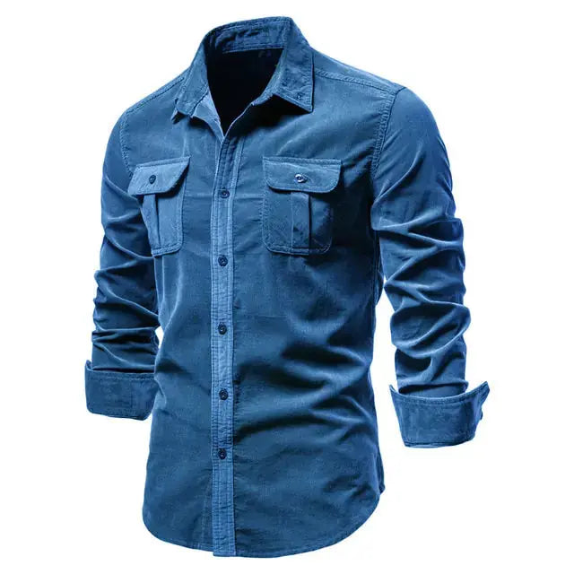 Men's Business Casual Corduroy Shirt GLR SHOPPING