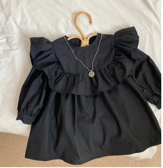 Baby Girl Cotton Ruffle Long Sleeve Dress GLR SHOPPING