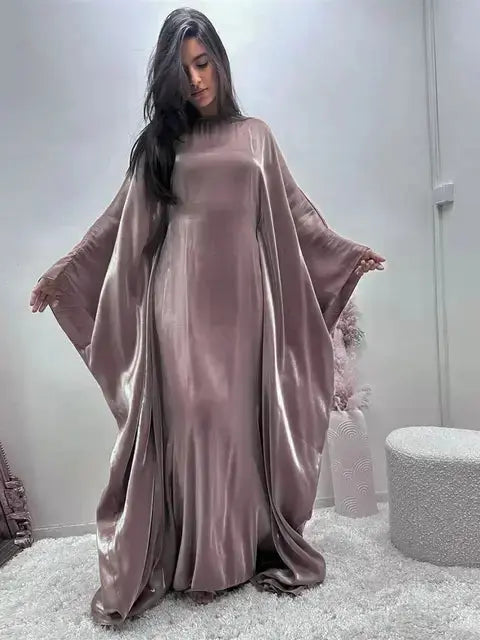 Satin Butterfly Abaya GLR SHOPPING