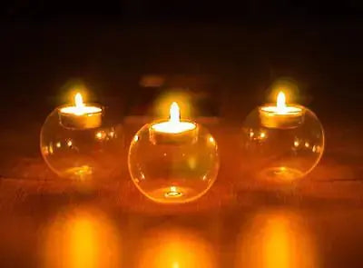 Europe-style Round Hollow Candle Glass GLR SHOPPING