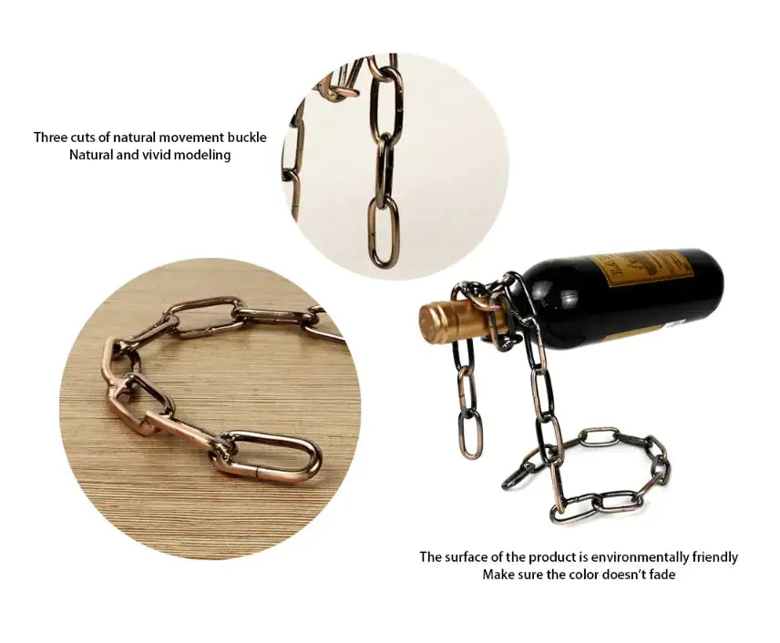 Magic Iron Chain Wine Bottle Holder GLR SHOPPING