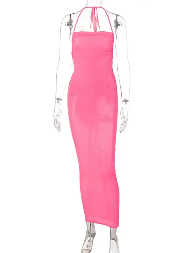 Collar Backless Sleeveless Maxi GLR SHOPPING