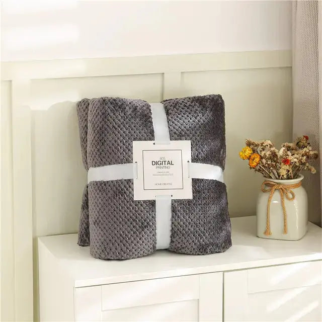 Fluffy Plaid Winter Bed Blankets GLR SHOPPING