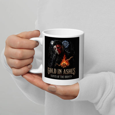 Saints of the broken White glossy mug