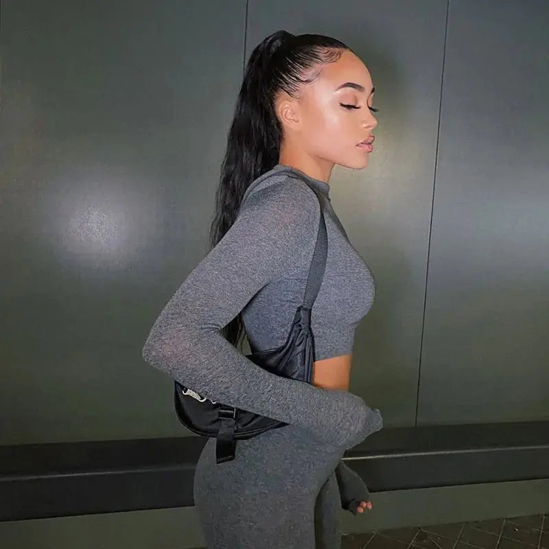 Women Sport Fitness 2 Two Piece Set Tracksuit GLR SHOPPING