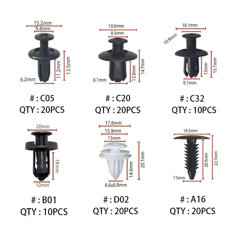 Car Fastener Clip Mixed Pack GLR SHOPPING