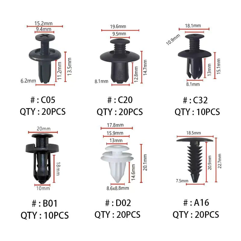 Car Fastener Clip Mixed Pack