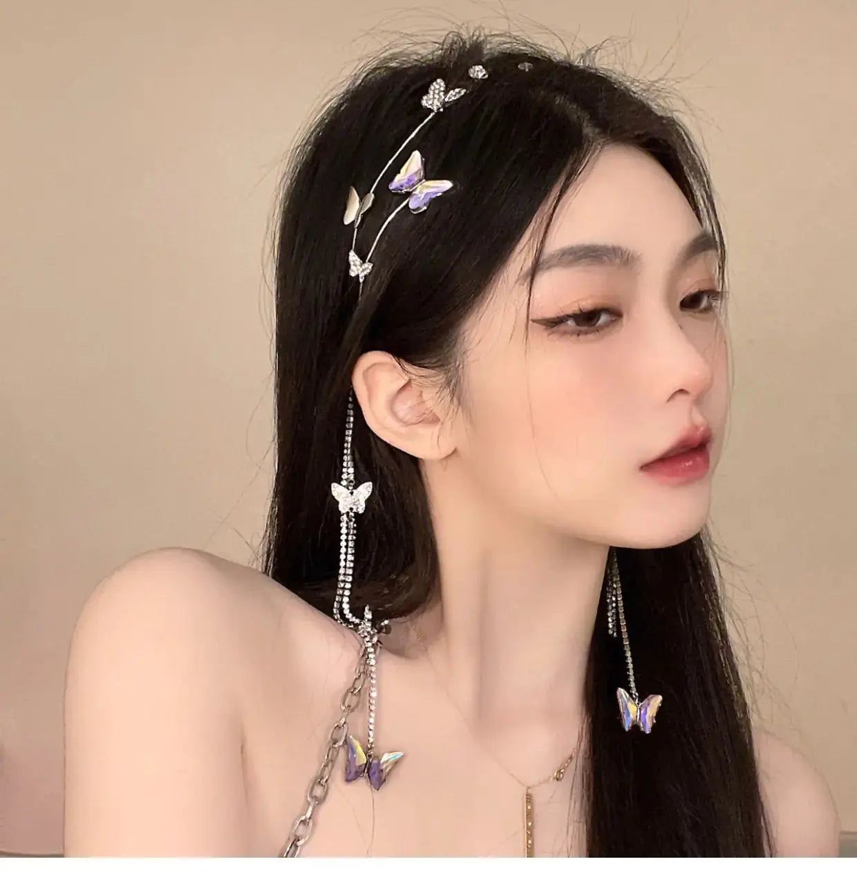 Pearl Butterfly Tassel Headband GLR SHOPPING