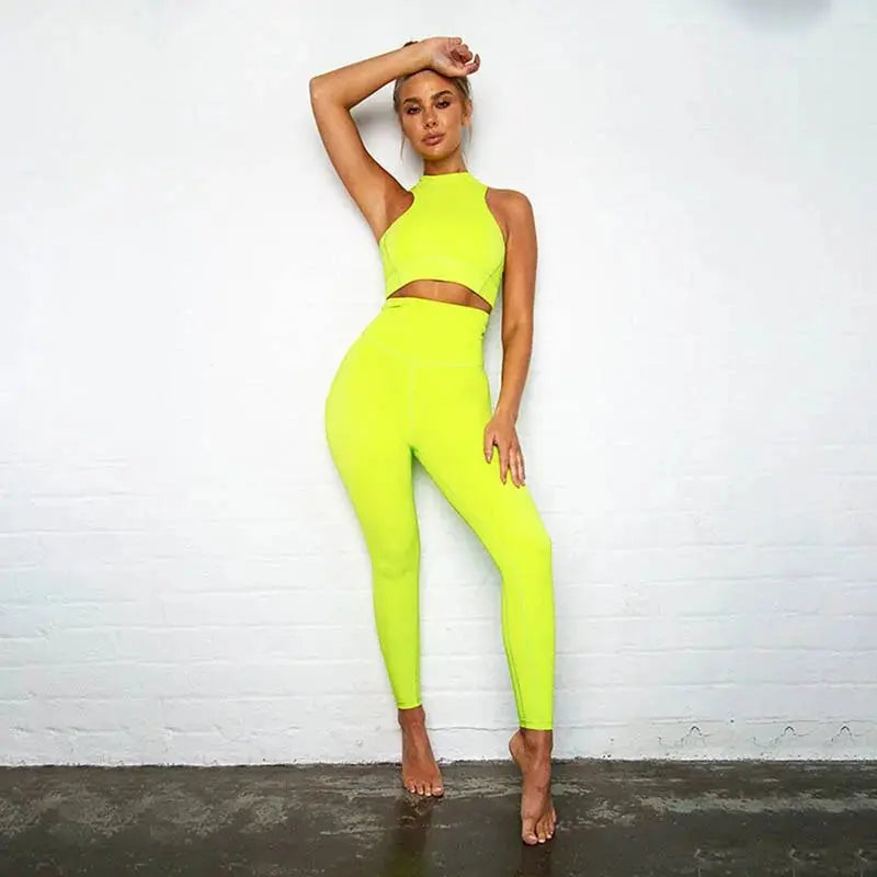 Kaminsky Two Piece Sets Women Zipper Top+High Waist Leggings Skinny Sports Tracksuit Women Clothes Patchwork Fitness Sports Wear GLR SHOPPING