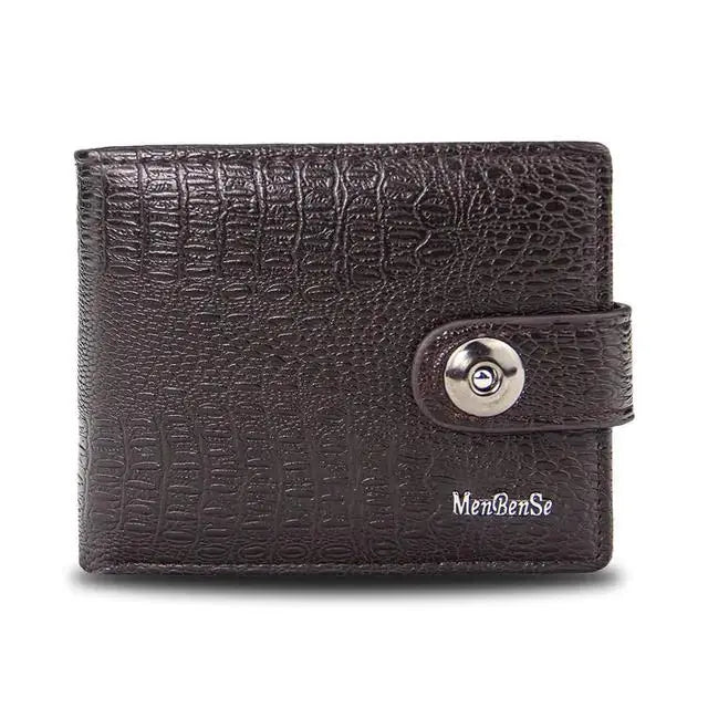 Men's Retro Woven Pattern Leather Wallet GLR SHOPPING