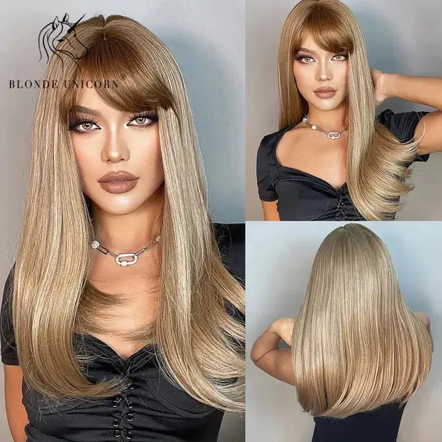 Synthetic Long Brown Wig GLR SHOPPING