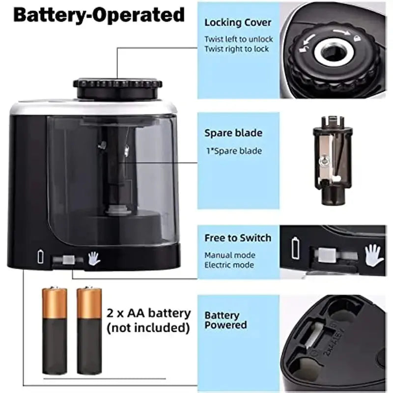 Portable Electric Pencil Sharpener GLR SHOPPING
