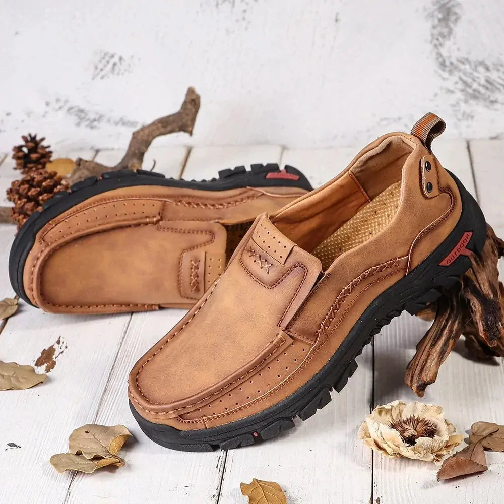 Men's Casual Breathable Loafers Leather Shoes GLR SHOPPING