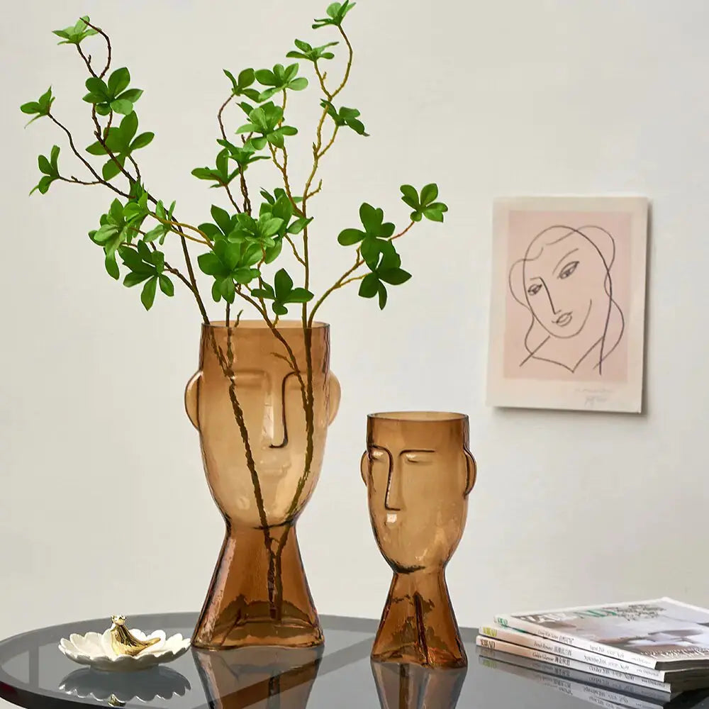Abstract Human Face Glass Flower GLR SHOPPING
