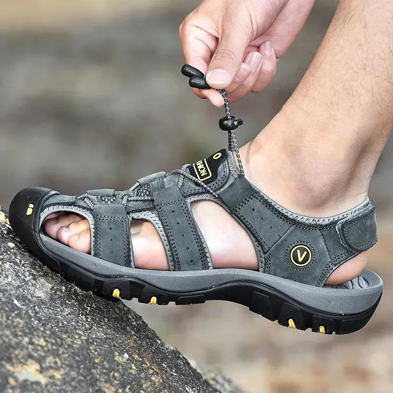 MIXIDELAI Genuine Leather Men Shoes Summer New Large Size Men's Sandals GLR SHOPPING