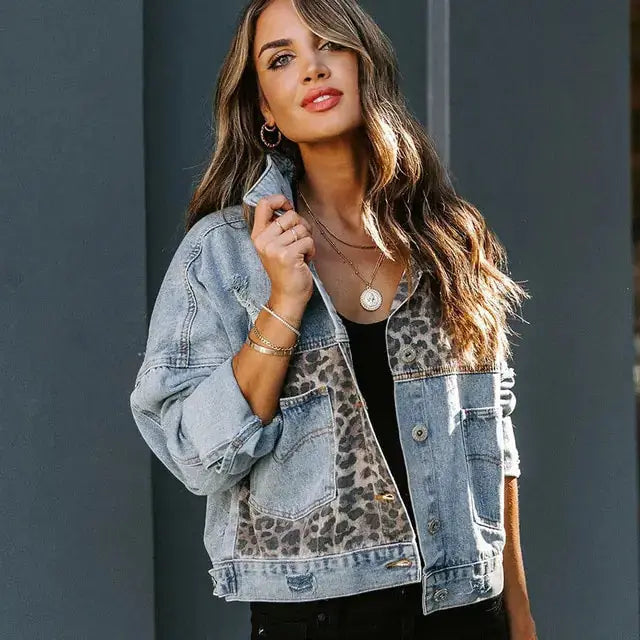 Women's Long Sleeve Denim Jacket GLR SHOPPING