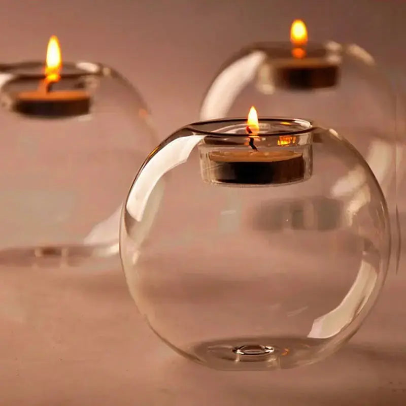 Transparent Glass Candle Holder GLR SHOPPING