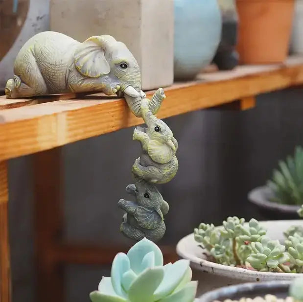Set of 3 Elephant Figurines GLR SHOPPING