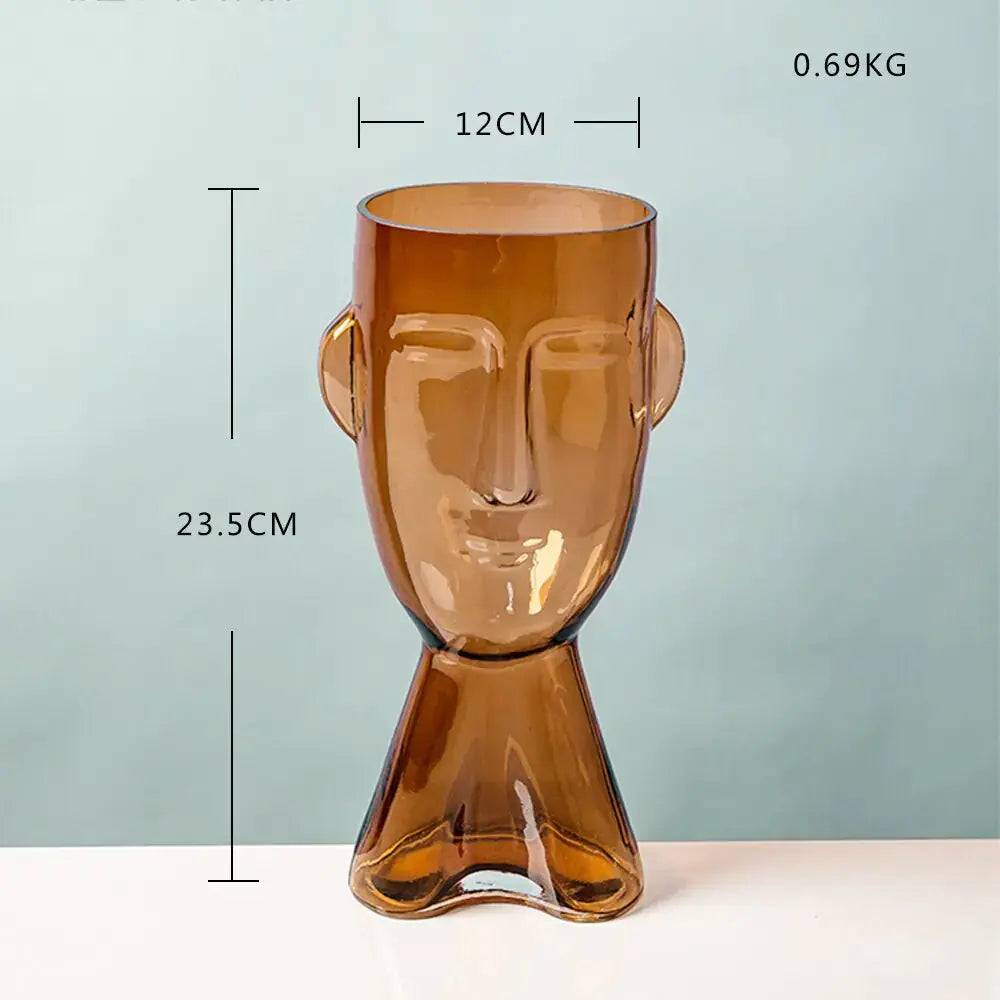 Abstract Human Face Glass Flower GLR SHOPPING