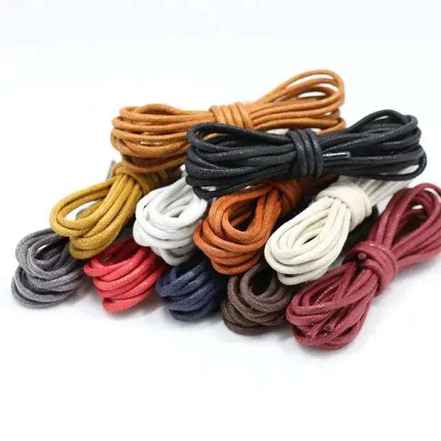 Cotton Waxed Round Shoelaces Set GLR SHOPPING