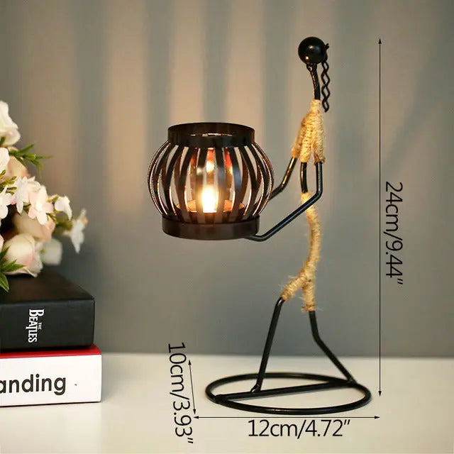 Girl Character Iron Candlestick - GLR SHOPPING